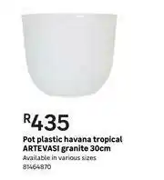 Artevasi Granite 30cm Plastic Havana Tropical Pot