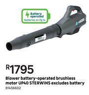 Sterwins UP40 Battery Operated Brushless Motor Blower (Excludes Battery ...