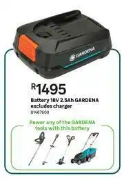 Leroy Merlin Gardena Battery 18V 2.5Ah (Excludes Charger) offer