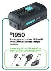 Leroy Merlin Lexman Battery Pack Standard Lithium UP 40V (Excludes Charger) offer