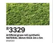 Leroy Merlin Naterial Artificial Grass Roll (Synthetic) 36mm Thick 2m x 5m offer