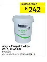 Leroy Merlin Colourlab 20L Acrylic Paint White PVA offer
