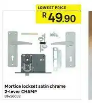 Leroy Merlin Champ 2 Lever Satin Chrome Mortice Lockset offer