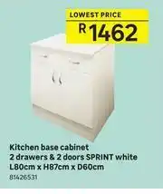 Leroy Merlin Sprint Kitchen Base Cabinet 2 Drawers & 2 Doors (White) L80cm x H87cm x D60cm offer