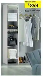 Leroy Merlin Wardrobe Kit 5 Shelves And A Rail H187cm x L120cm x D38cm offer