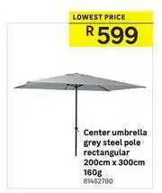 Leroy Merlin Center Umbrella Grey Steel Pole (Rectangular) 200cm x 300cm 160g offer