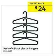 Leroy Merlin Black Plastic Hangers-4's Per Pack offer