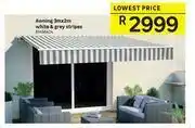 Leroy Merlin Awning 3m x 2m In White & Grey Stripes offer