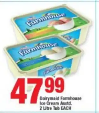 OK Foods Dairymaid Farmhouse Ice Cream Asstd. 2 Litre Tub Each offer