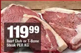 OK Foods Beef Club or T-Bone Steak per kg offer