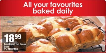 Traditional Hot Cross Buns 6's per pack