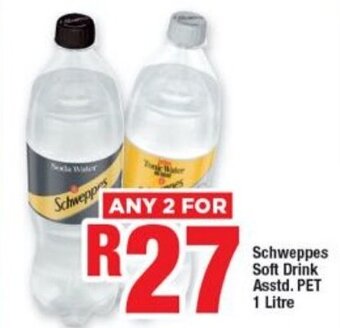 Schweppes Soft Drink asstd. PET 1 Litre