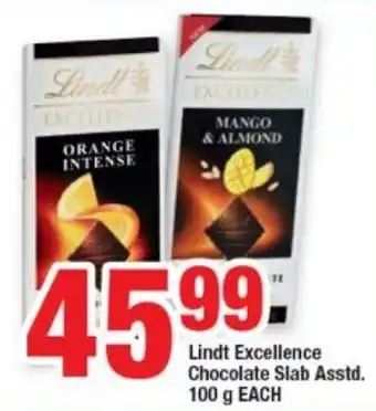 OK Foods Lindt Excellence Chocolate Slab Assd. 100g each offer