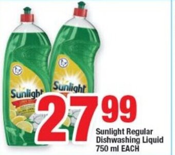 OK Foods Sunlight Regular Dishwashing Liquid 750ml each offer