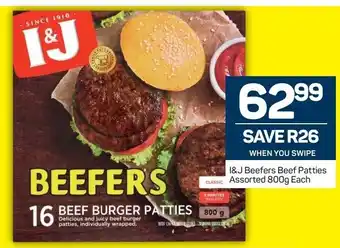 Pick n Pay I&J Beefers Beef Patties Assorted 800g offer