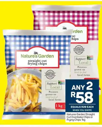 Pick n Pay Natures Garden Straight Cut Ovenbake Chips or Frying Chips 1kg offer