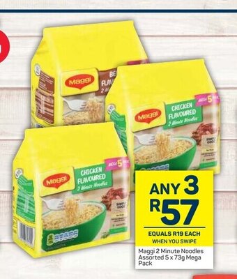 Pick n Pay Maggi 2 Minute Noodles Assorted 5 x 73g Mega Pack offer