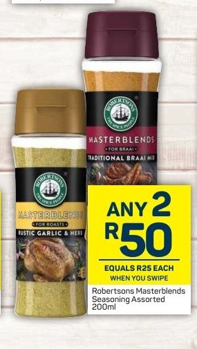 Pick n Pay Robertsons Masterblends Seasoning Assorted 200ml offer