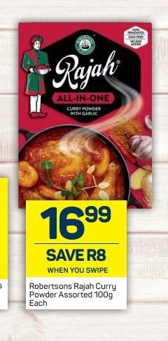 Pick n Pay Robertsons Rajah Curry Powder Assorted 100g each offer