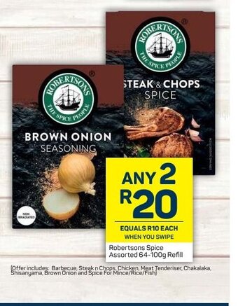 Pick n Pay Robertsons Spice Assorted 64-100g Refill offer