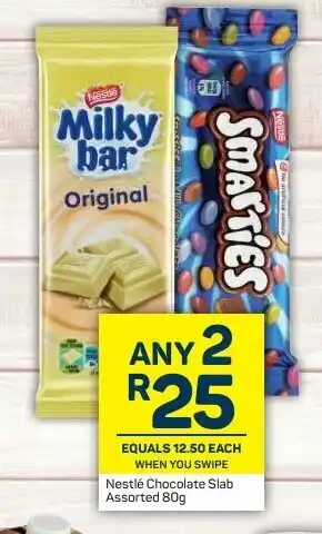 Pick n Pay Nestle Chocolate Slab Assorted 80g offer