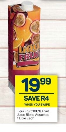 Pick n Pay Liqui Fruit 100% Fruit Juice Blend Assorted 1 Litre Each offer