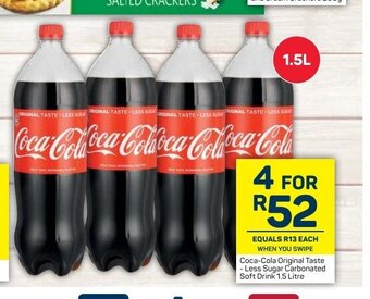Pick n Pay Coca-Cola Original Taste - Less Sugar Carbonated Soft Drink 1.5 Litre offer