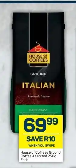 Pick n Pay House of Coffees Ground Coffee Assorted 250g each offer