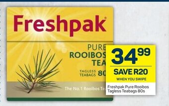 Pick n Pay Freshpak Pure Rooibos Tagless Teabags 80s offer