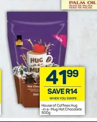 Pick n Pay House of Coffees Hug-in a-Mug Hot Chocolate 500g offer