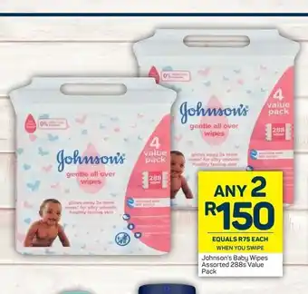 Pick n Pay Johnson's Baby Wipes Assorted 288s Value Pack offer