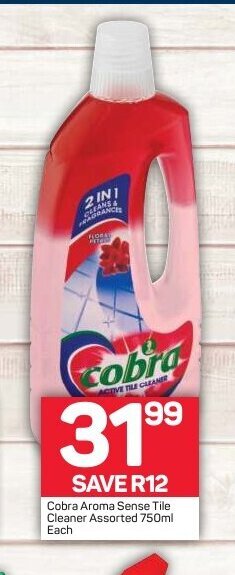 Pick n Pay Cobra Aroma Sense Tile Cleaner Assorted 750ml each offer