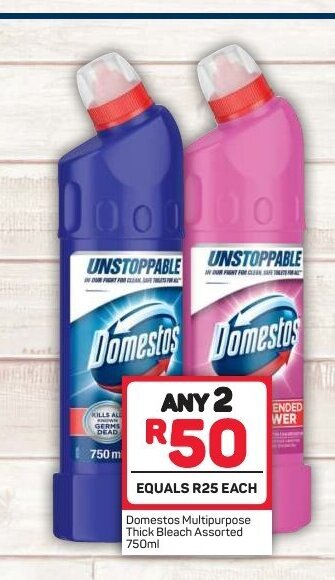 Pick n Pay Domestos Multipurpose Thick Bleach Assorted 750ml offer