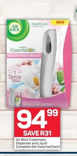 Pick n Pay Air Wick Freshmatic Dispenser and Liquid Complete Set Assorted each offer