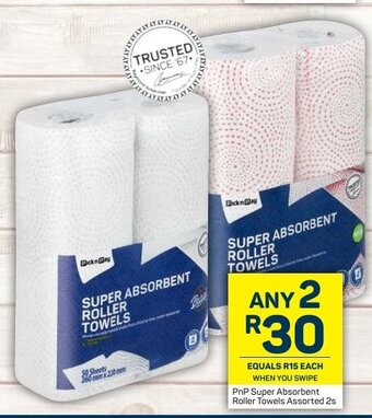 PnP Super Absorbent Roller Towels Assorted 2s