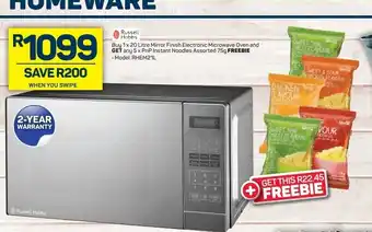 Pick n Pay Russell Hobbs 20 Litre Mirror Finish Electronic Micriowave offer