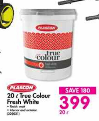 Makro Plascon - 20L True Colour Fresh White offer