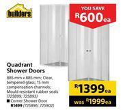 Builders Warehouse Builders quadrant shower doors 885mm x 885mm-each offer