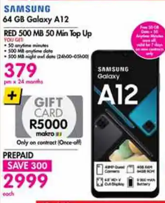 Makro Samsung - 64 GB Galaxy A12 offer