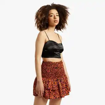 The FIX Women's multicolour smocked skirt with frills offer