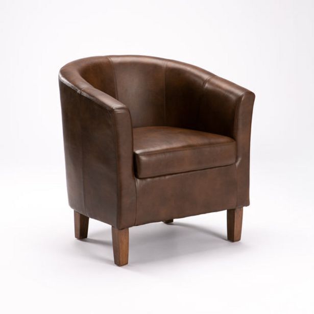 Kelly leather touch tub armchair offer at Decofurn