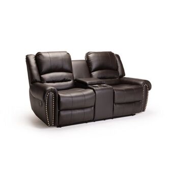 Decofurn Reno bonded leather upper 2 seater console recliner offer
