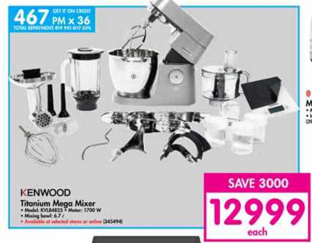 Kenwood Titanium Mega Mixer offer at Makro