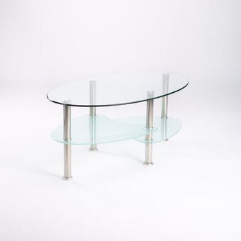 Libi 90x50cm oval glass coffee table