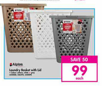 Makro Alplas Laundry Basket with Lid offer