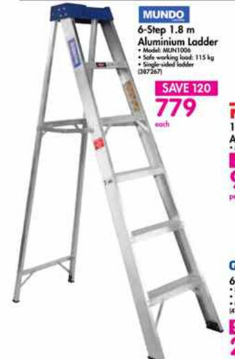 Makro Mundo - 6-Step 1.8m Aluminum Ladder offer