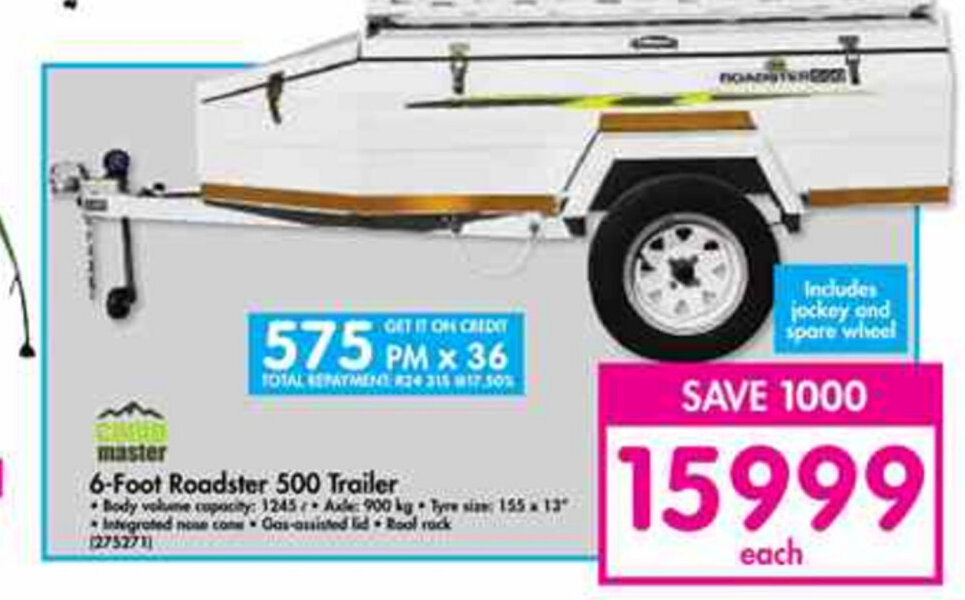 Camp Master 6-Foot Roadster 500 Trailer offer at Makro