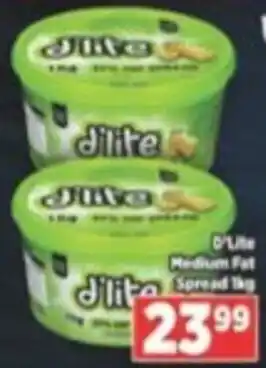 D'Lite Medium Fat Spread 1kg