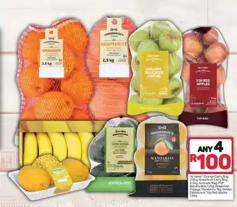 Pick n Pay No Name™ Orange Bag 2.5kg, Grapefruit Bag 2.5kg, Avocado Bag, PnP Banana Box 1.2kg, Breakfast Papaya, Mandarins 1kg, Apples offer