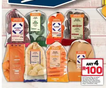 Pick n Pay PnP Onions 2kg, No Name™ Potatoes 2kg, Beetroot 3kg, Butternut 3kg, Sweet Potatoes 2kg, Gem Squash 2kg or Tomatoes 1.5kg offer